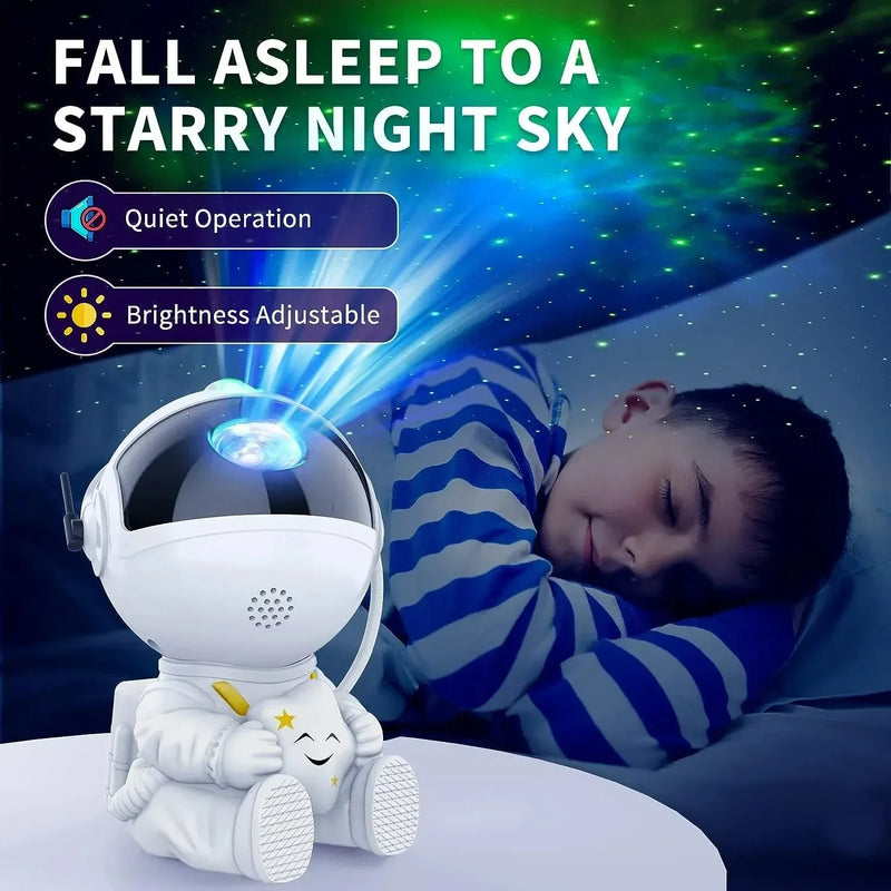 Luminária Infantil Astronauta Projetor de Galáxias - LED